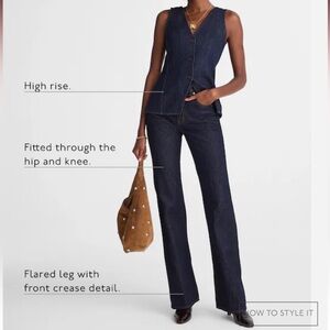 BNWT MADEWELL The Perfect Flare Jean size 24 dark wash high waist